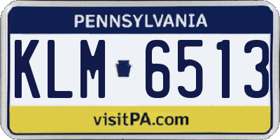 PA license plate KLM6513