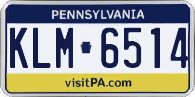 PA license plate KLM6514