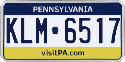 PA license plate KLM6517