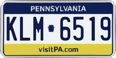 PA license plate KLM6519