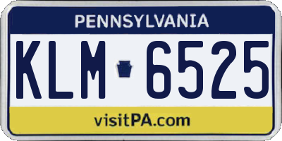 PA license plate KLM6525