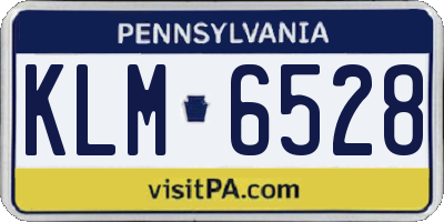 PA license plate KLM6528