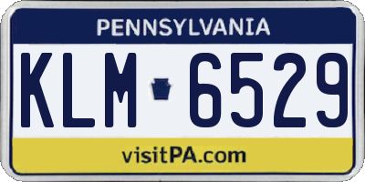 PA license plate KLM6529