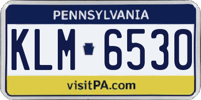 PA license plate KLM6530