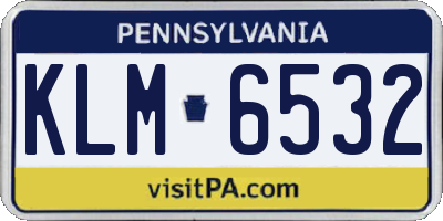 PA license plate KLM6532