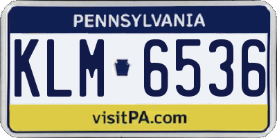 PA license plate KLM6536