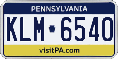 PA license plate KLM6540