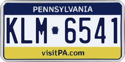 PA license plate KLM6541