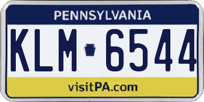 PA license plate KLM6544