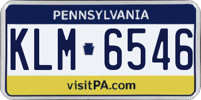 PA license plate KLM6546