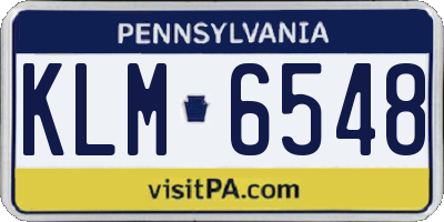 PA license plate KLM6548
