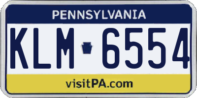 PA license plate KLM6554