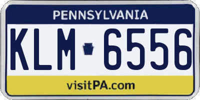 PA license plate KLM6556