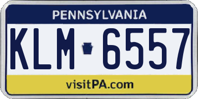 PA license plate KLM6557