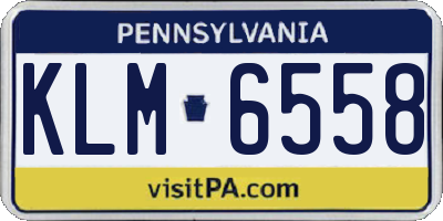 PA license plate KLM6558