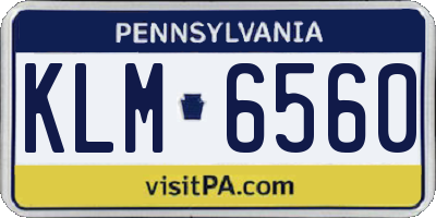 PA license plate KLM6560