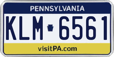 PA license plate KLM6561