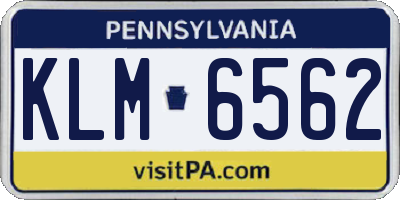 PA license plate KLM6562