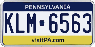 PA license plate KLM6563
