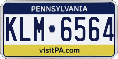 PA license plate KLM6564