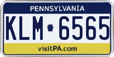 PA license plate KLM6565