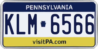 PA license plate KLM6566