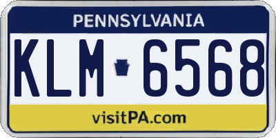 PA license plate KLM6568
