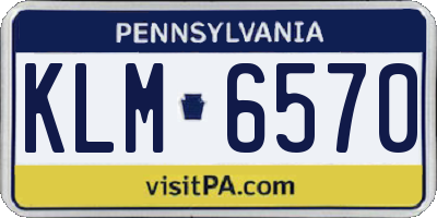PA license plate KLM6570