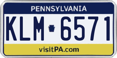PA license plate KLM6571