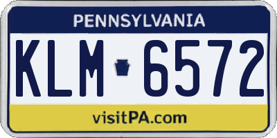 PA license plate KLM6572