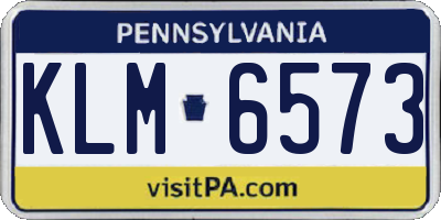 PA license plate KLM6573