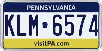 PA license plate KLM6574