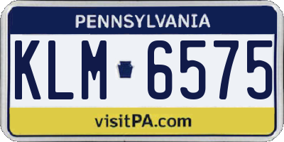 PA license plate KLM6575