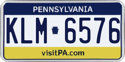 PA license plate KLM6576