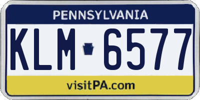 PA license plate KLM6577