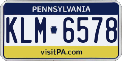 PA license plate KLM6578