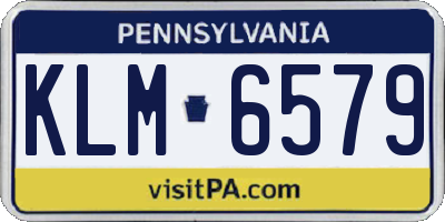 PA license plate KLM6579