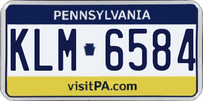 PA license plate KLM6584