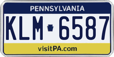 PA license plate KLM6587