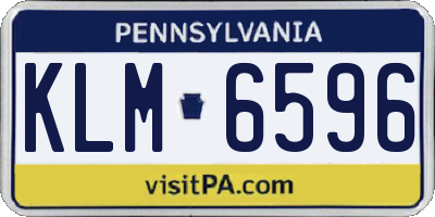 PA license plate KLM6596