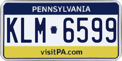 PA license plate KLM6599