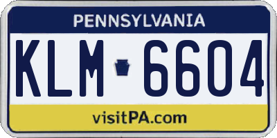 PA license plate KLM6604