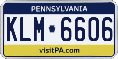 PA license plate KLM6606