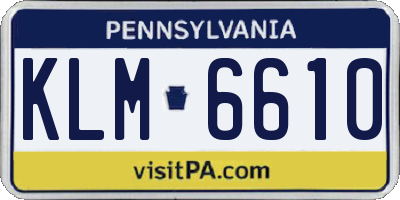 PA license plate KLM6610