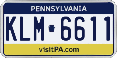 PA license plate KLM6611