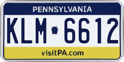 PA license plate KLM6612