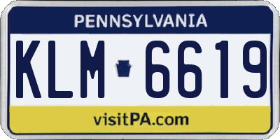 PA license plate KLM6619