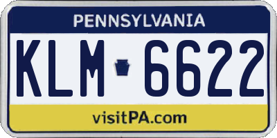 PA license plate KLM6622