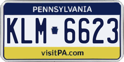 PA license plate KLM6623