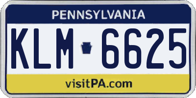 PA license plate KLM6625